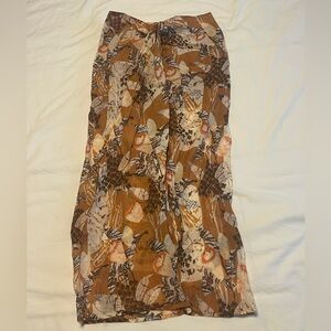 Floral Brown Women's strapless dress
